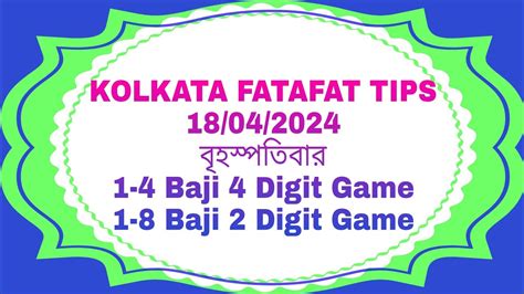 kolkata fatafat tips 2024|Kolkata FF Fatafat Tips Today April [2024] .